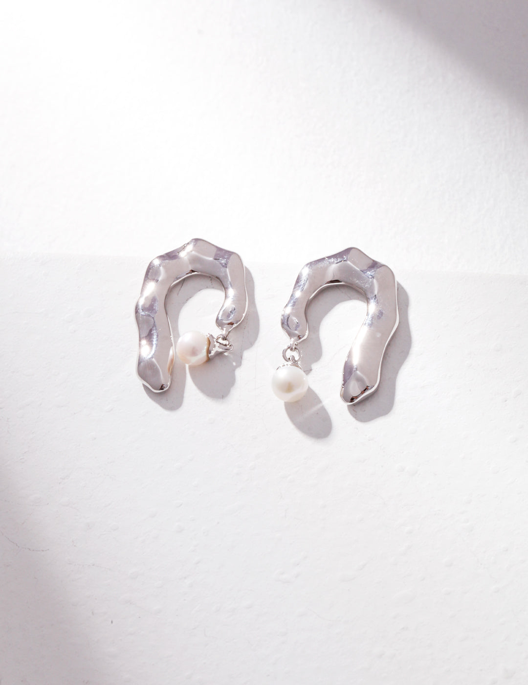 Irregular Flowing  Pearl Earrings