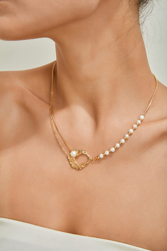 Moonlight Organic Pendant Pearl Necklace